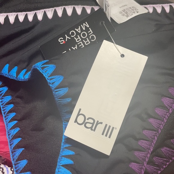 Bar III Womens Smocking Solids Black Bikini Bottom - Picture 5 of 5